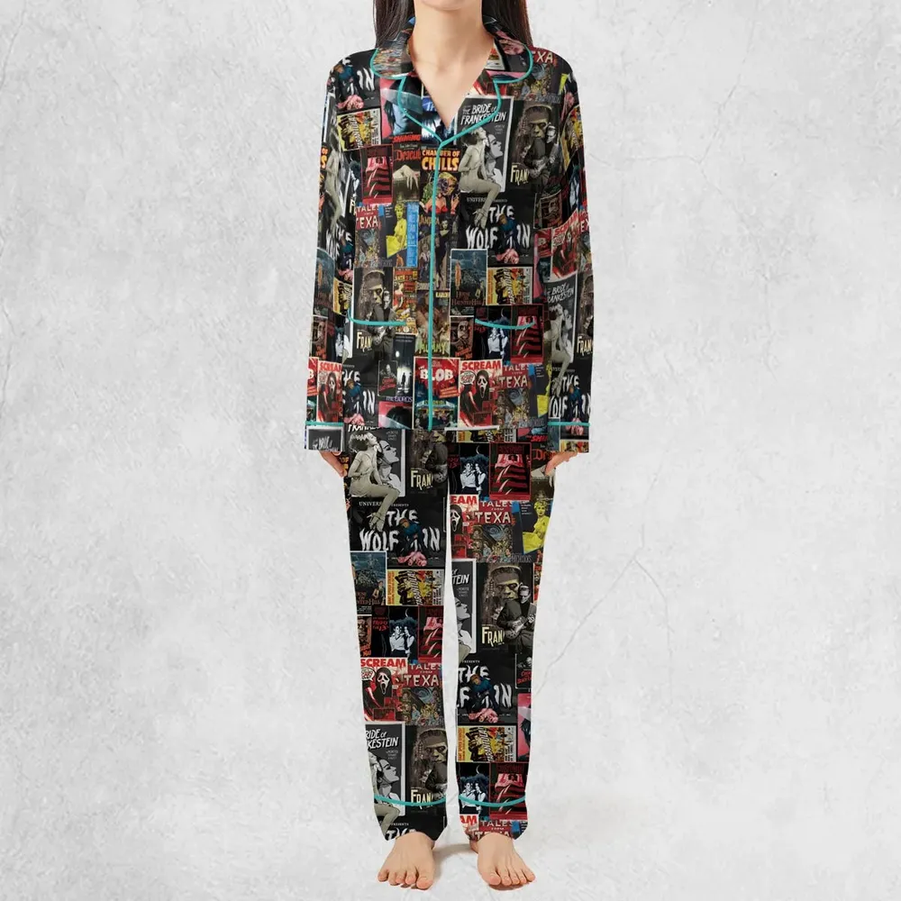 Classic Horror Movie Posters Monster Universal Scream Ghostface The Thing Pajamas Set - 3