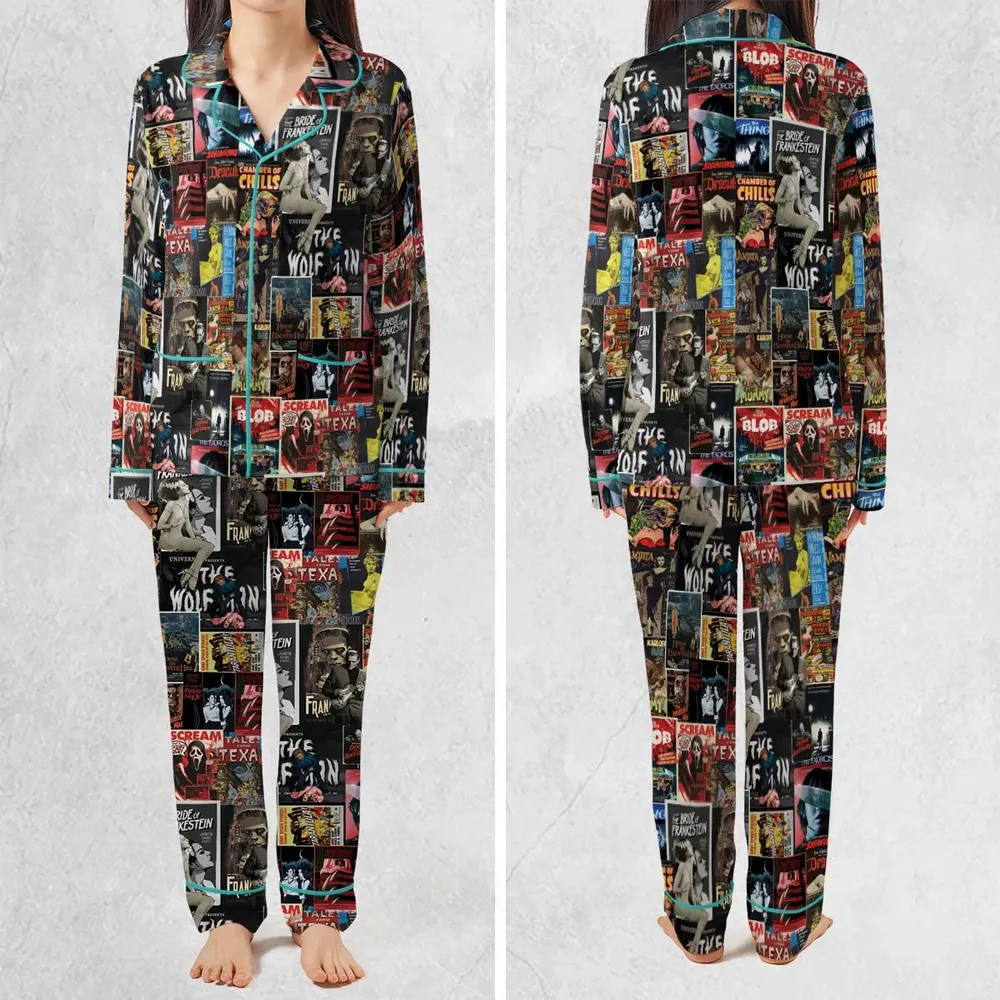 Classic Horror Movie Posters Monster Universal Scream Ghostface The Thing Pajamas Set - 2