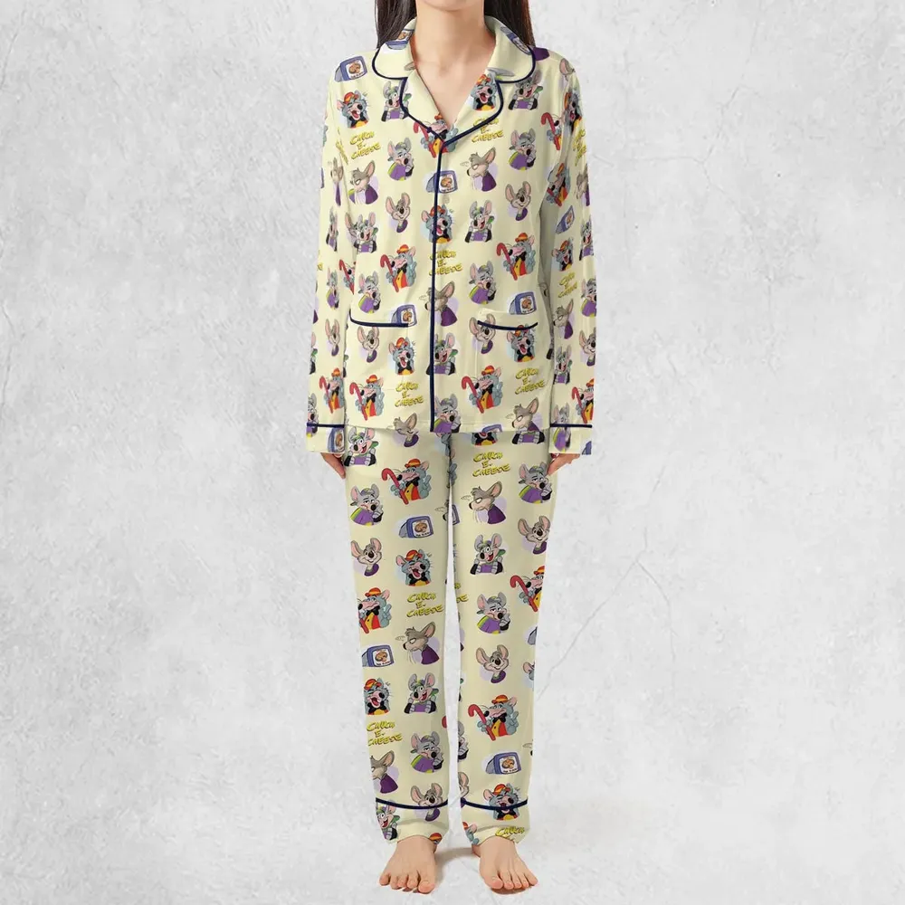 Chuck E. Cheese Pattern Pajamas Set - 3