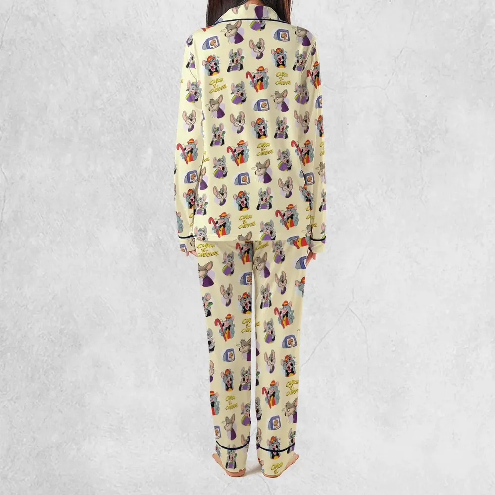 Chuck E. Cheese Pattern Pajamas Set - 4