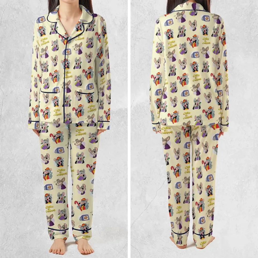 Chuck E. Cheese Pattern Pajamas Set - 2