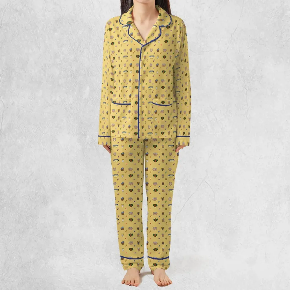 Cat DND Classes Pattern Pajamas Set - 3