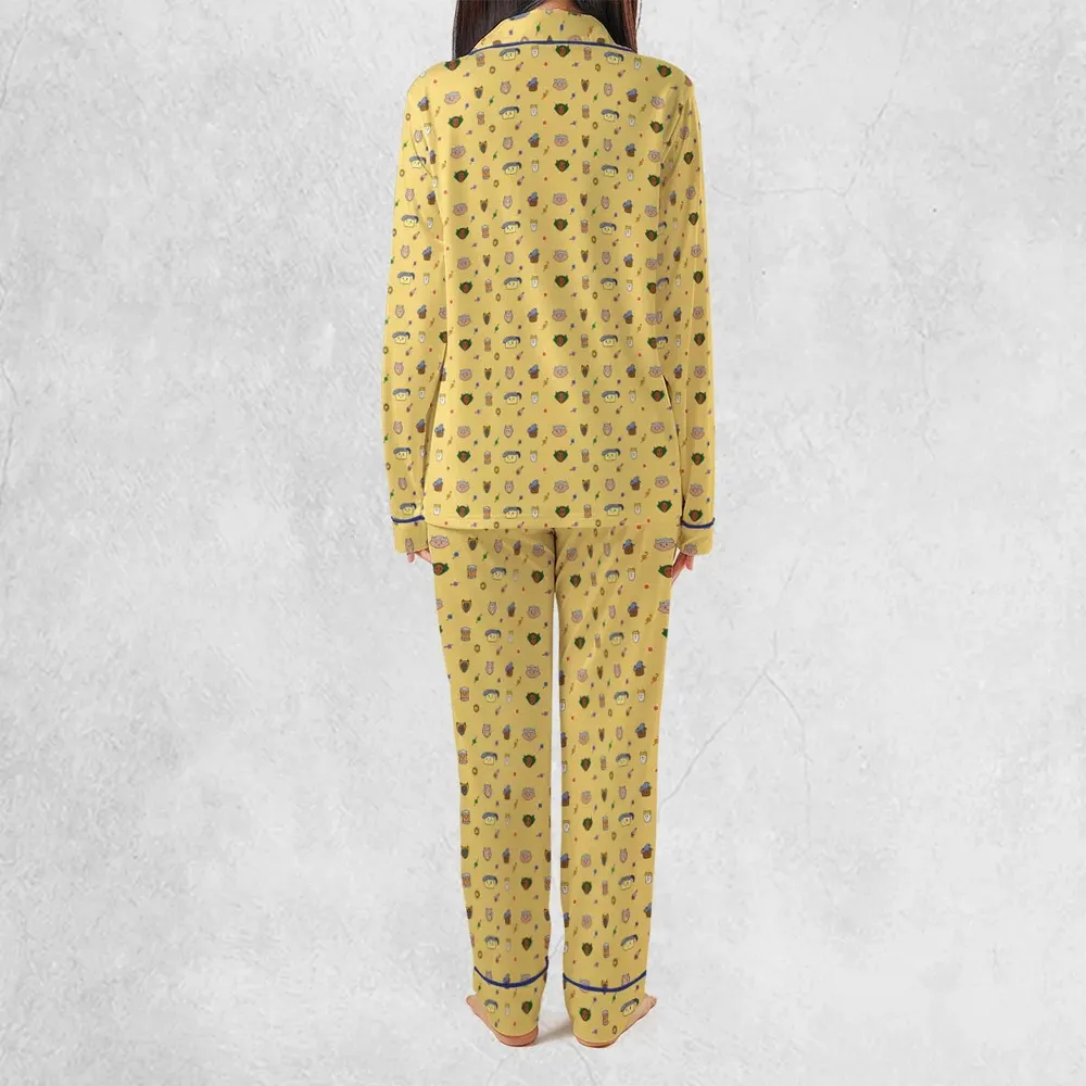 Cat DND Classes Pattern Pajamas Set - 4