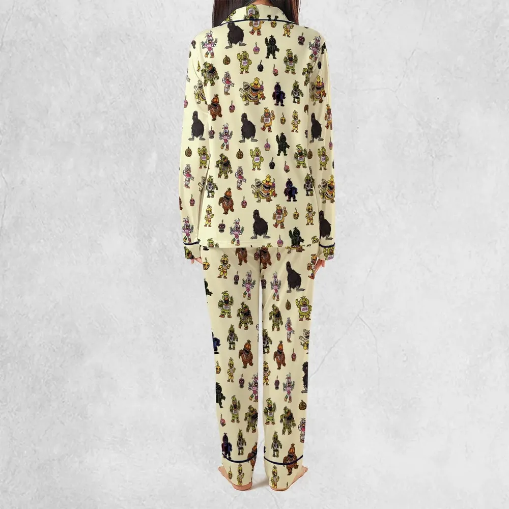 Chica Chicken Five Nights at Freddy's Pattern Pajamas Set - 4