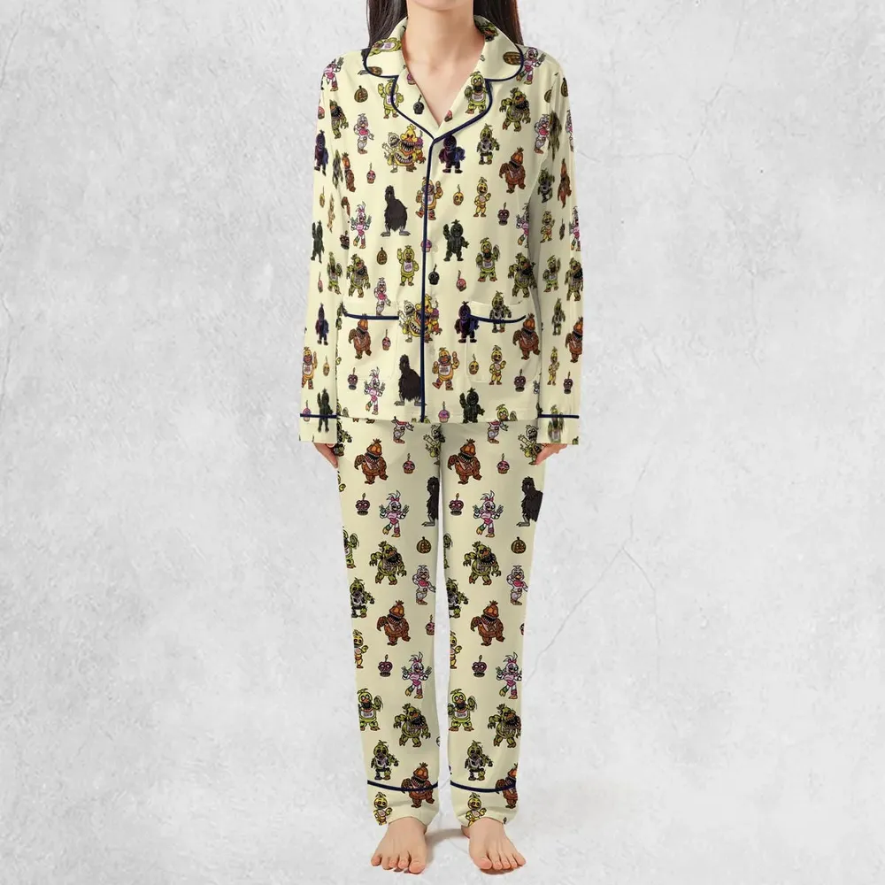 Chica Chicken Five Nights at Freddy's Pattern Pajamas Set - 3