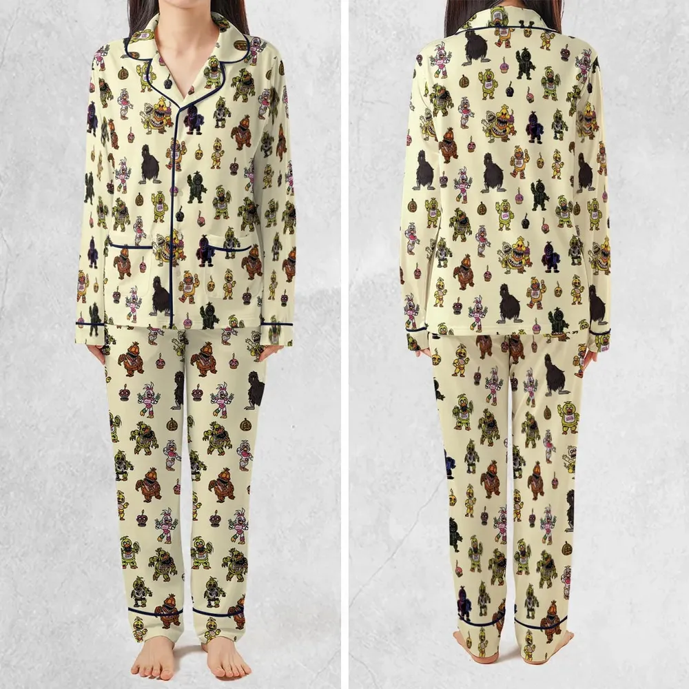 Chica Chicken Five Nights at Freddy's Pattern Pajamas Set - 2