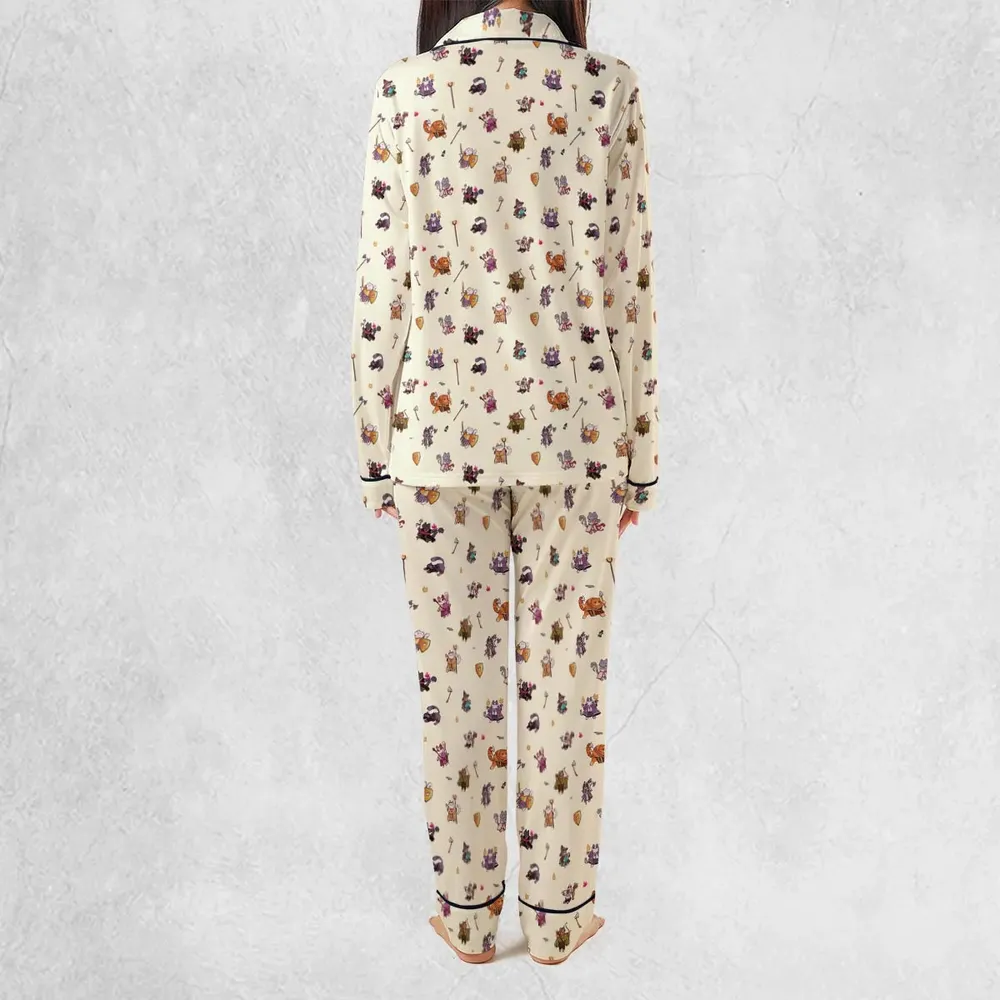 Cats In DnD Pattern Pajamas Set - 4