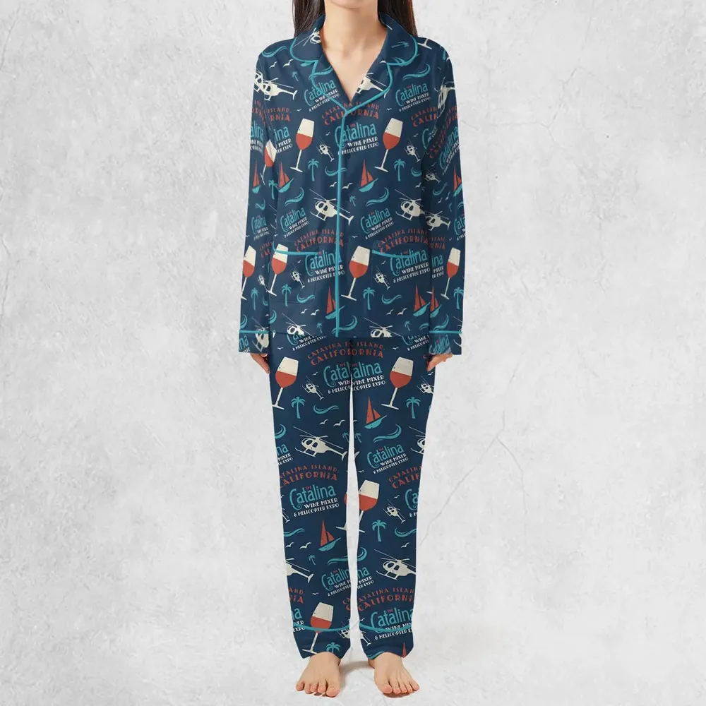 Catalina Wine Mixer Pattern Pajamas Set - 3