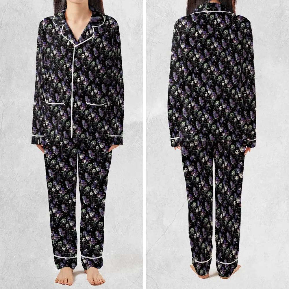 Buttons Characters Pattern Pajamas Set - 2