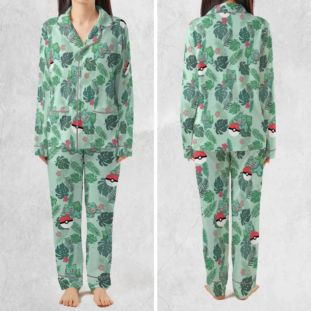 Bulbasaur Pokemon Pattern Pajamas Set - 2