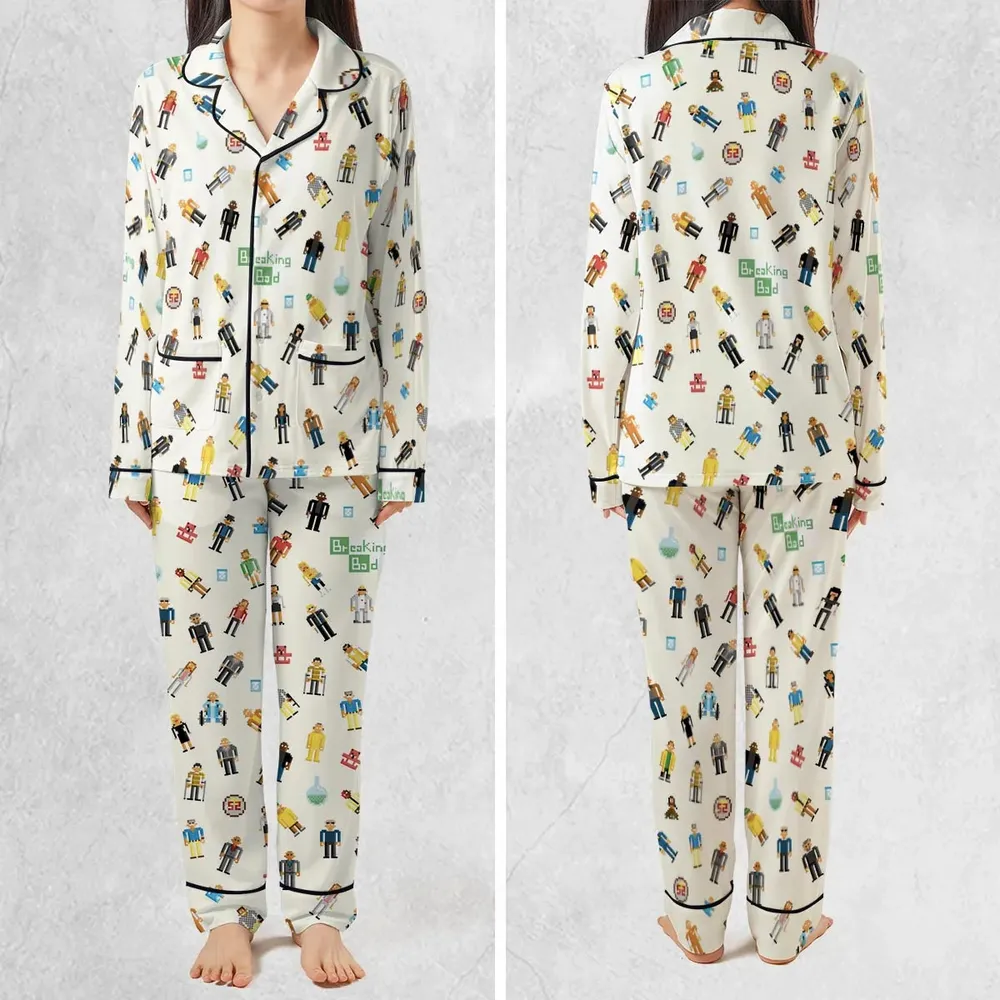 Breaking Bad in Pixels Pattern Pajamas Set - 2