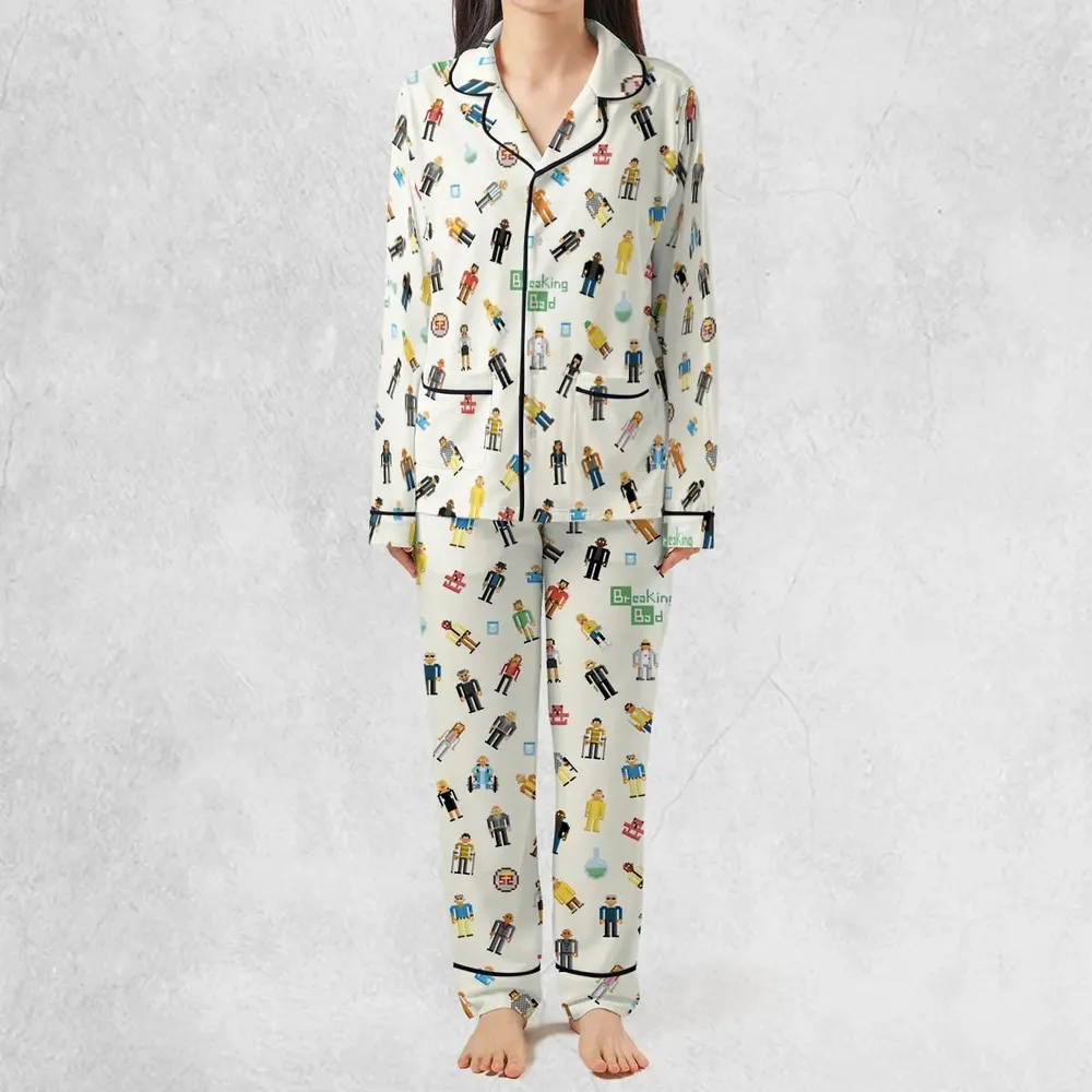 Breaking Bad in Pixels Pattern Pajamas Set - 3