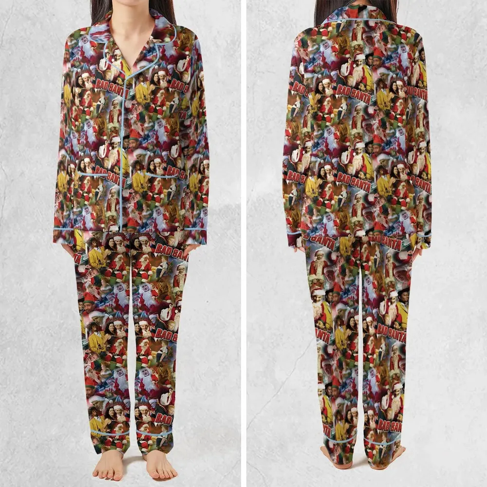 Bad Santa Pattern Pajamas Set - 2