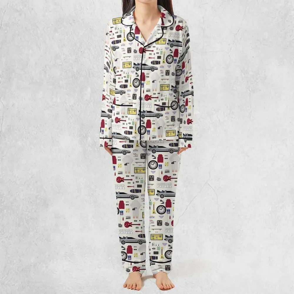 Back to the Future Pattern Pajamas Set - 3