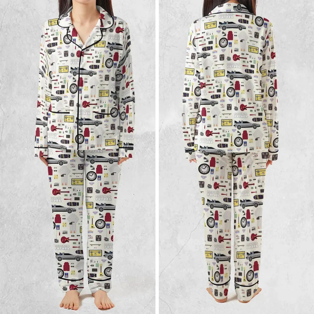 Back to the Future Pattern Pajamas Set - 2