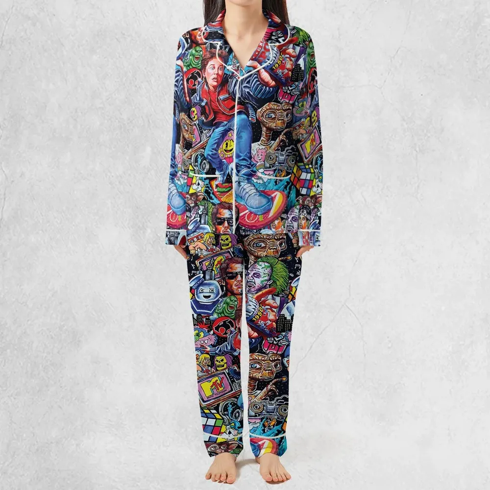 Back To The 80s Pop Culture 80s Movies Characters Pajamas Set - 3