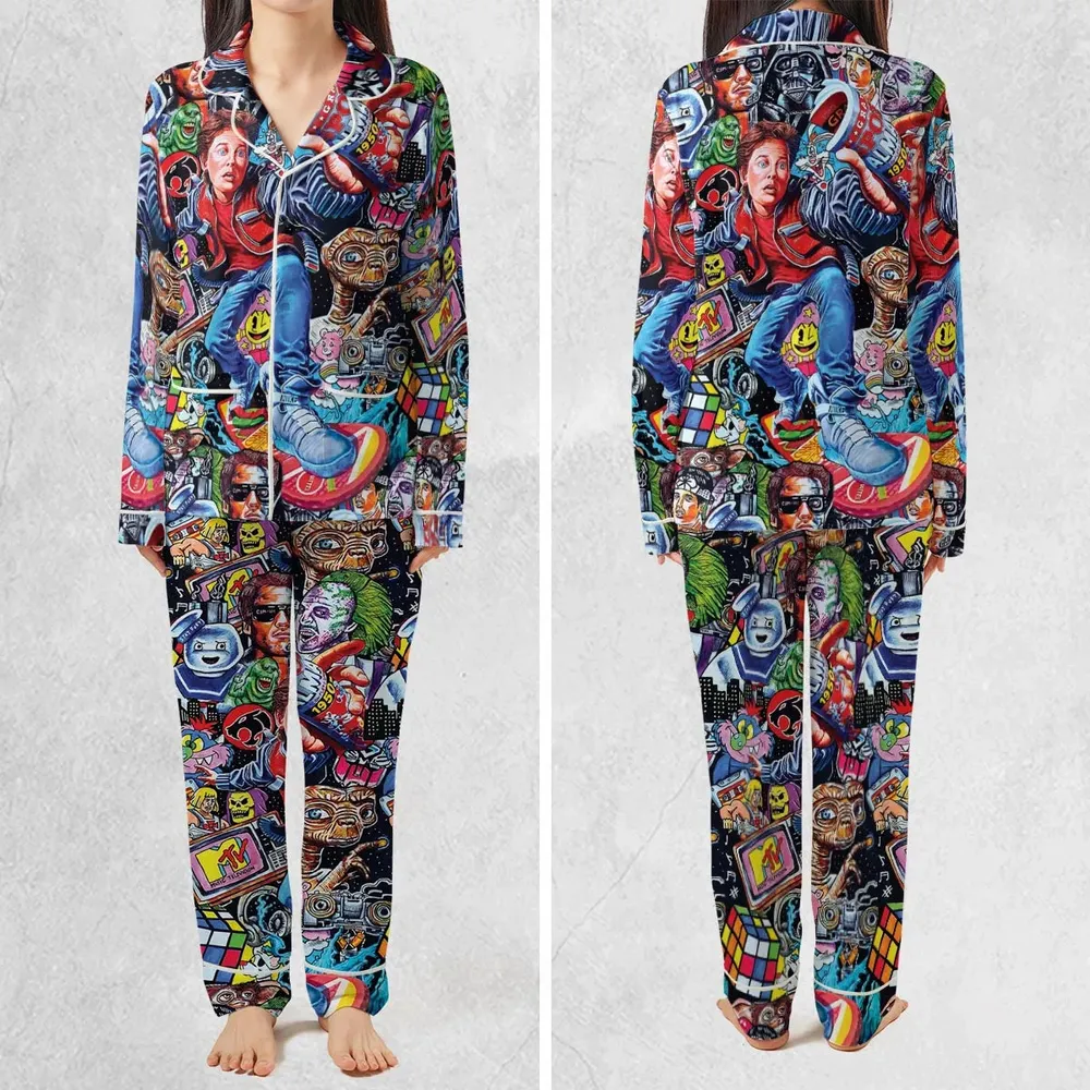 Back To The 80s Pop Culture 80s Movies Characters Pajamas Set - 2