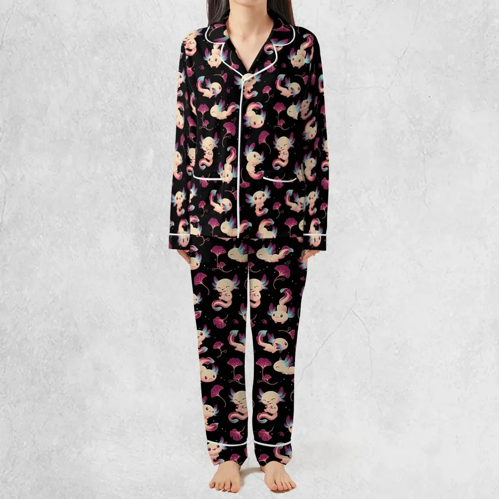 Axolotl Wonders Cute Salamanders Pattern Pajamas Set - 3
