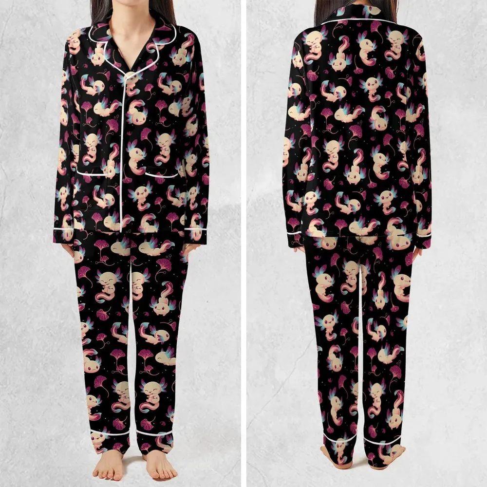Axolotl Wonders Cute Salamanders Pattern Pajamas Set - 2