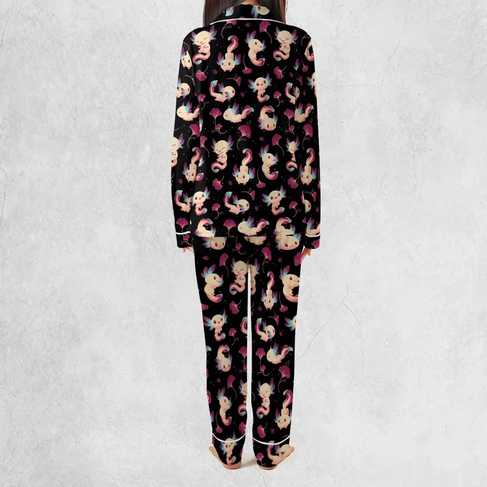Axolotl Wonders Cute Salamanders Pattern Pajamas Set - 4