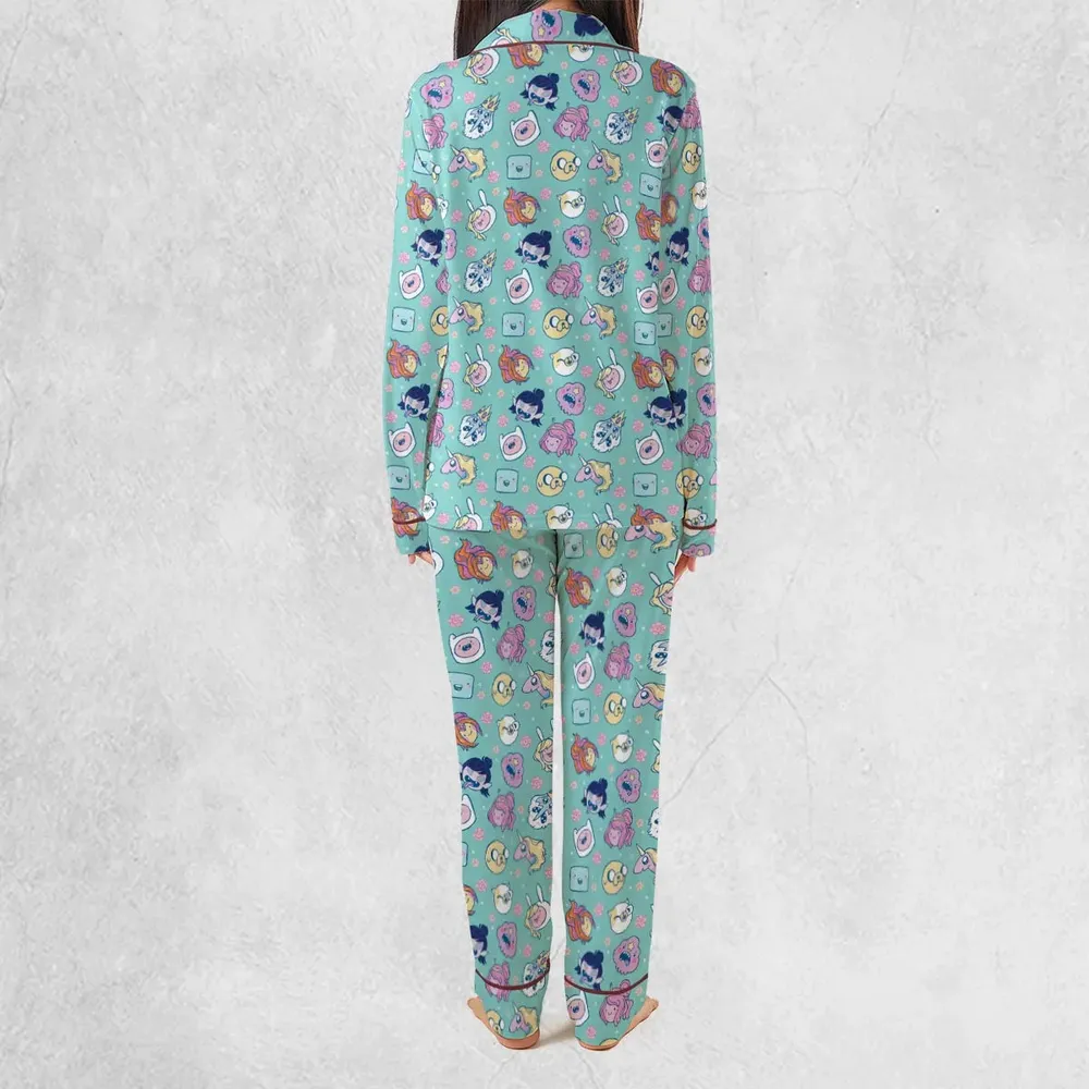 Adventure Time Floral Pattern Pajamas Set - 4