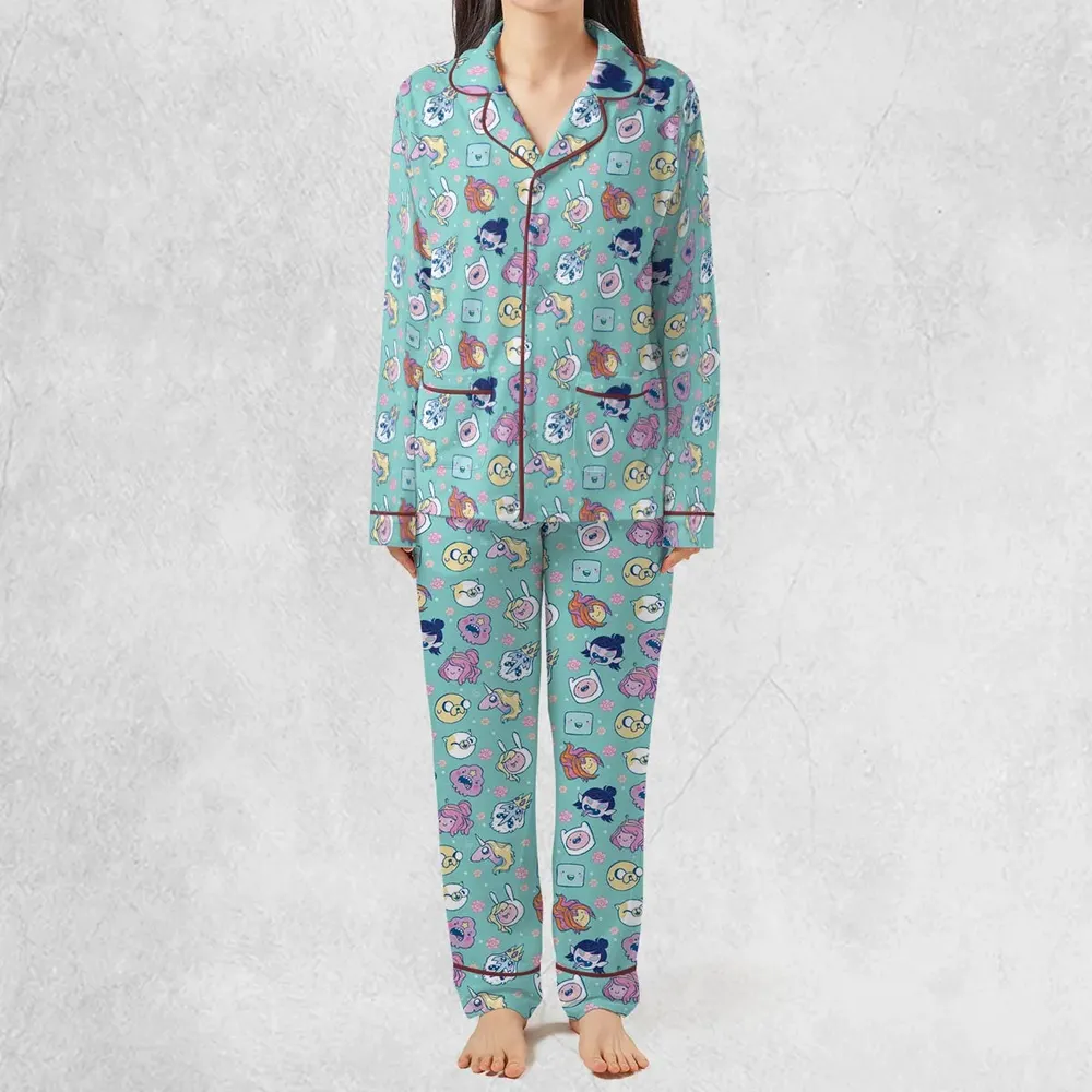 Adventure Time Floral Pattern Pajamas Set - 3