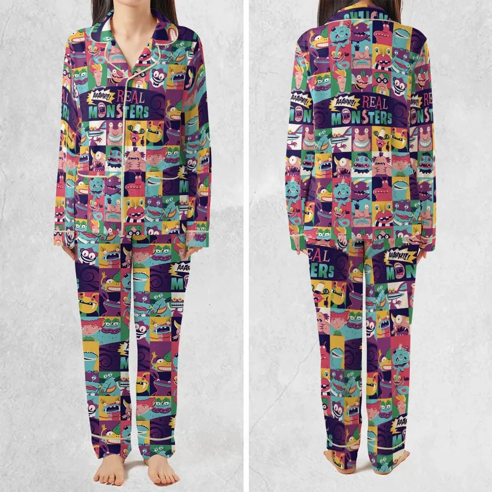 Aaahh!!! Real Monsters Characters Pattern Pajamas Set - 2
