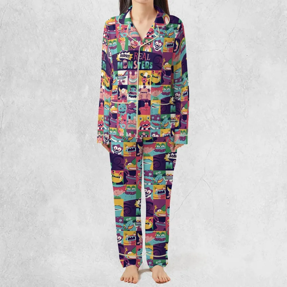 Aaahh!!! Real Monsters Characters Pattern Pajamas Set - 3