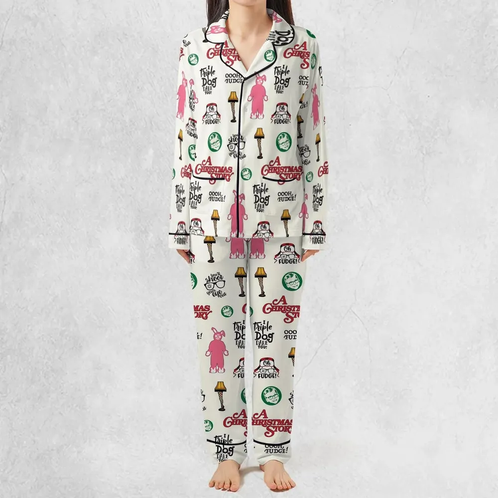A Christmas Story Pattern Pajamas Set - 3