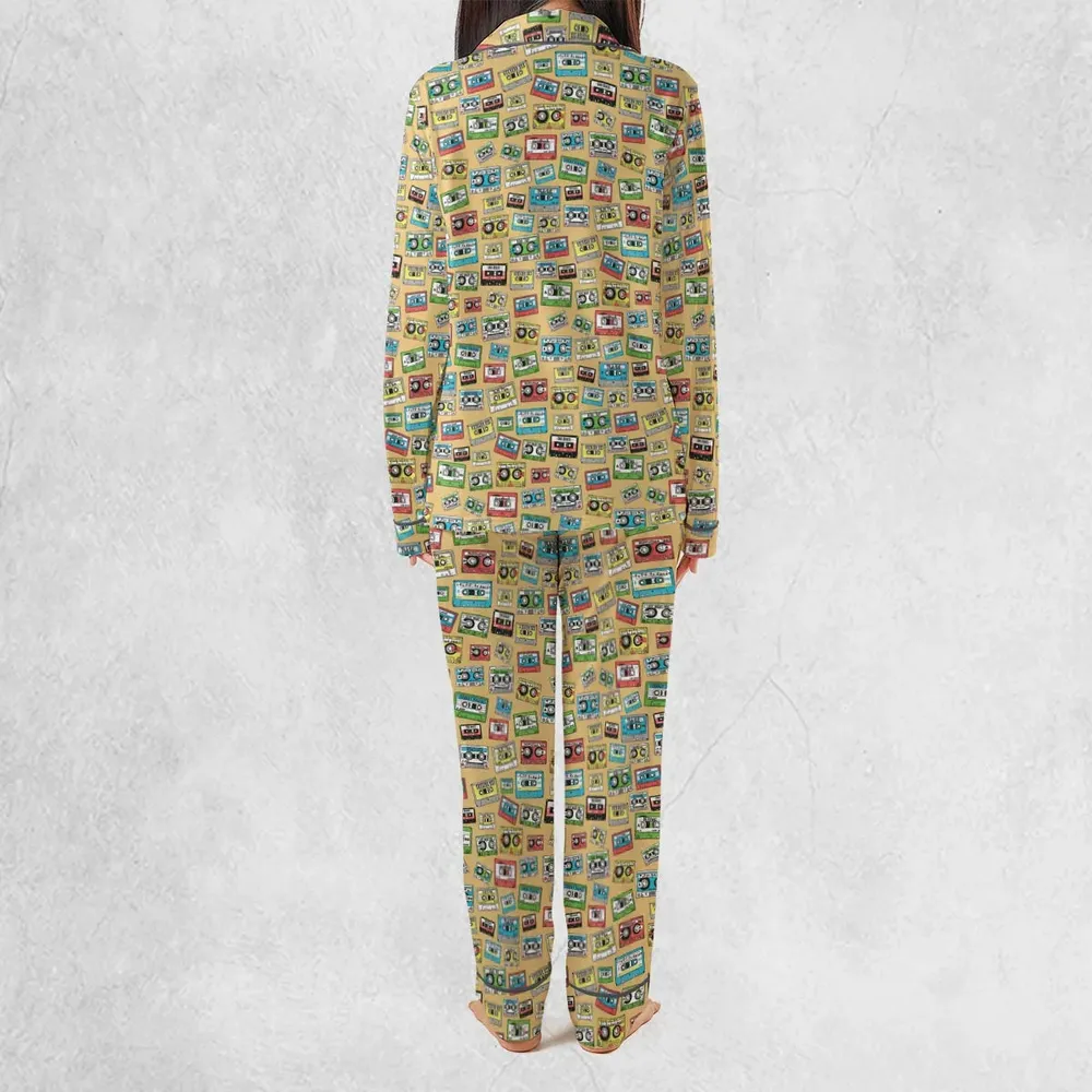 80s Playlist Pattern Pajamas Set - 4