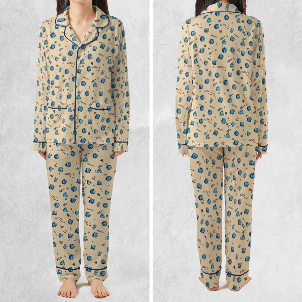 RPG DND Dices Pattern Pajamas Set - 2