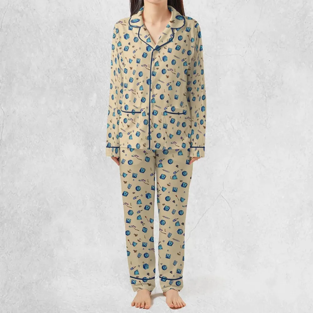RPG DND Dices Pattern Pajamas Set - 3