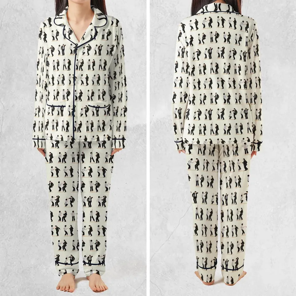 Mia Wallace and Vincent Vega Dance Pulp Fiction Pajamas Set - 2