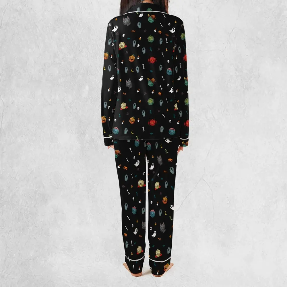 Halloween DND Dices Pattern Pajamas Set - 4