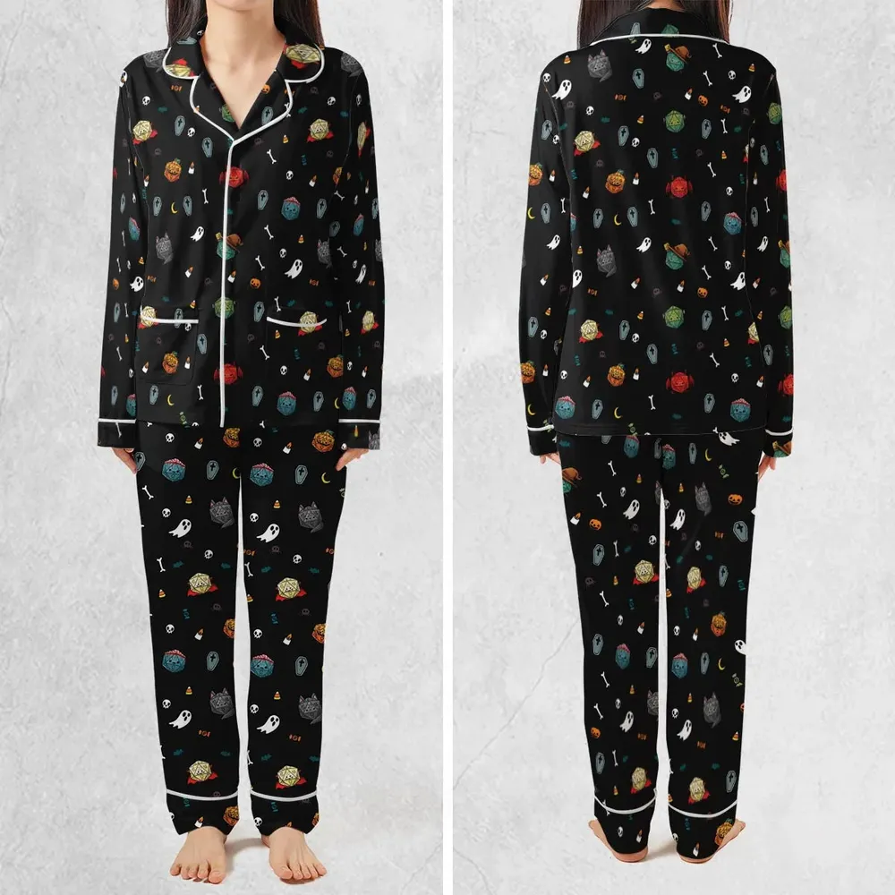 Halloween DND Dices Pattern Pajamas Set - 2