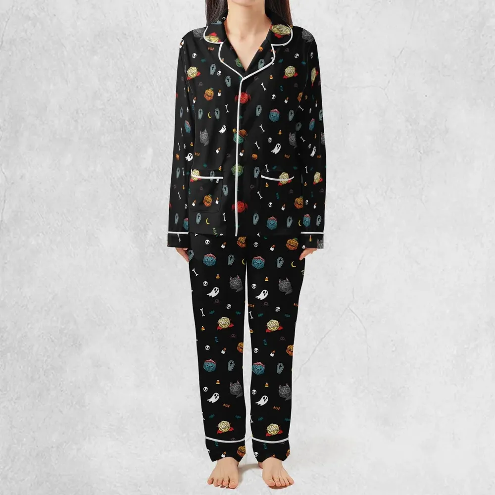 Halloween DND Dices Pattern Pajamas Set - 3