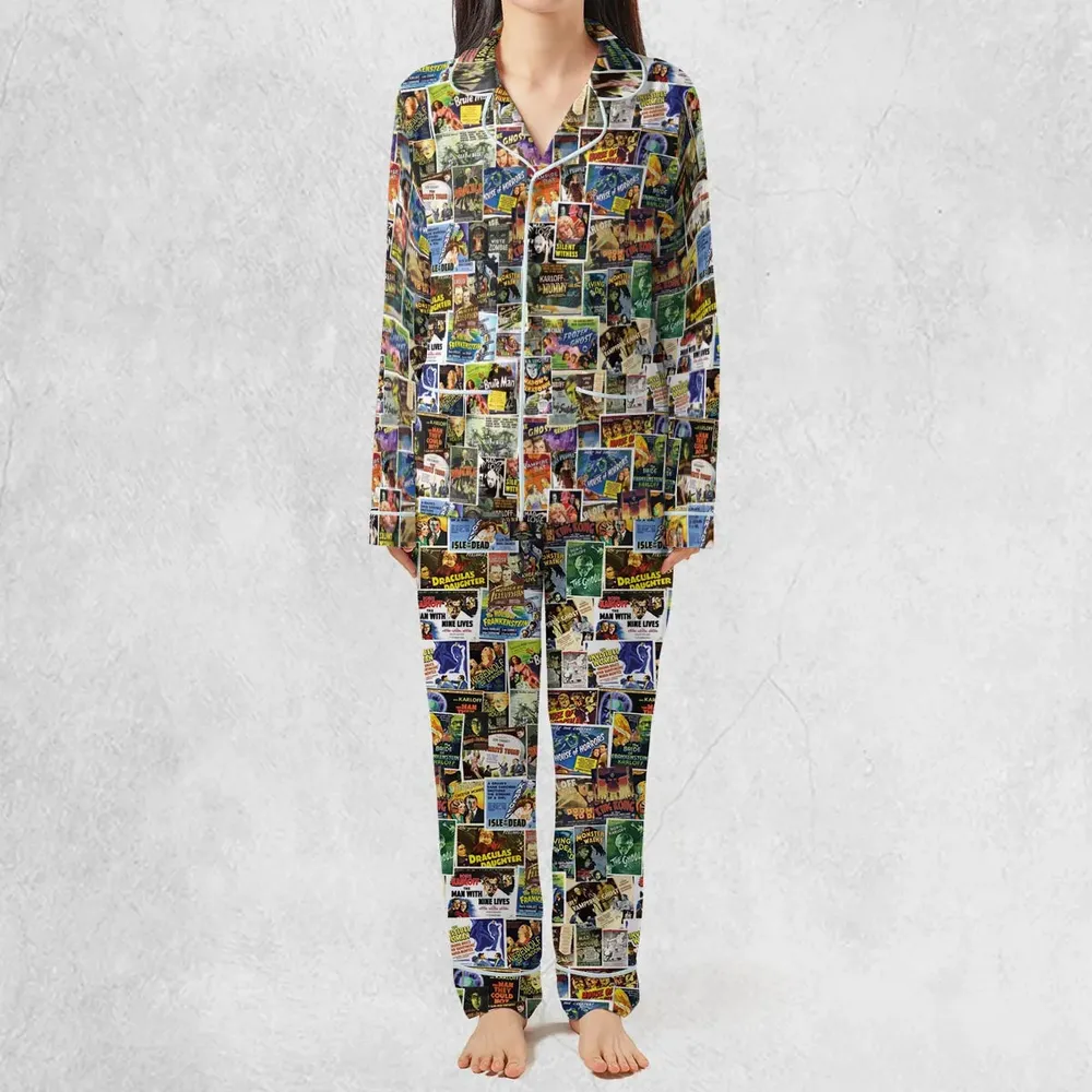 Vintage Horror Movies Pajamas Set - 3