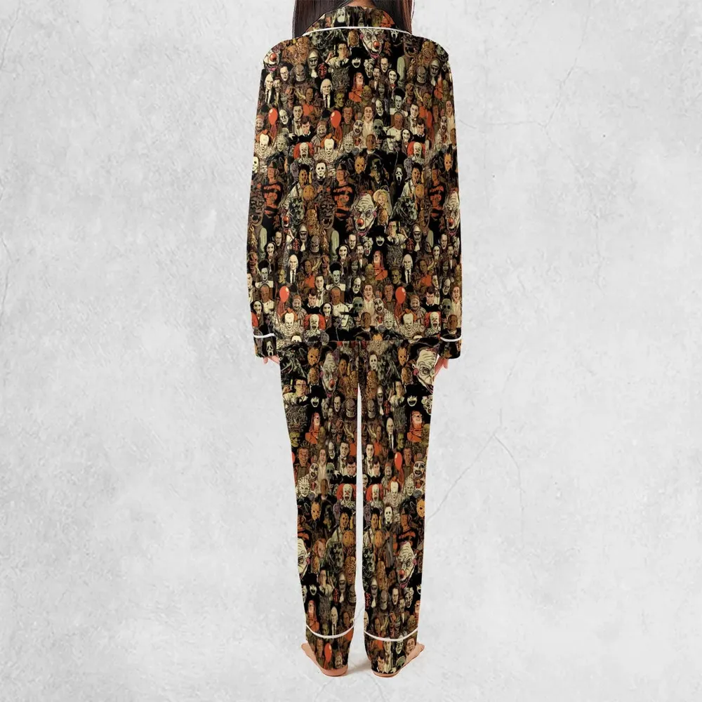 Horror Movie Characters Halloween Pattern Pajamas Set - 4