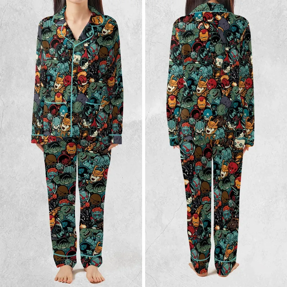 Marvelous Chibi Characters Pattern Pajamas Set - 2