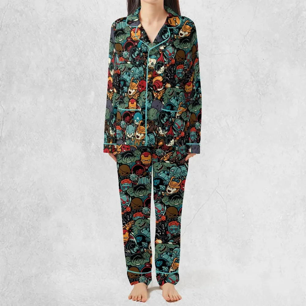 Marvelous Chibi Characters Pattern Pajamas Set - 3