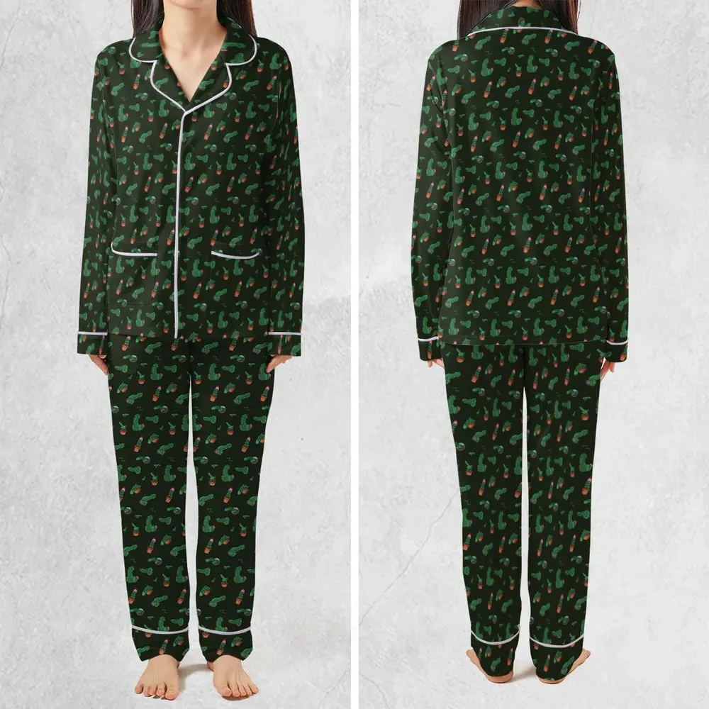 Funny Plants Pattern Pajamas Set - 2