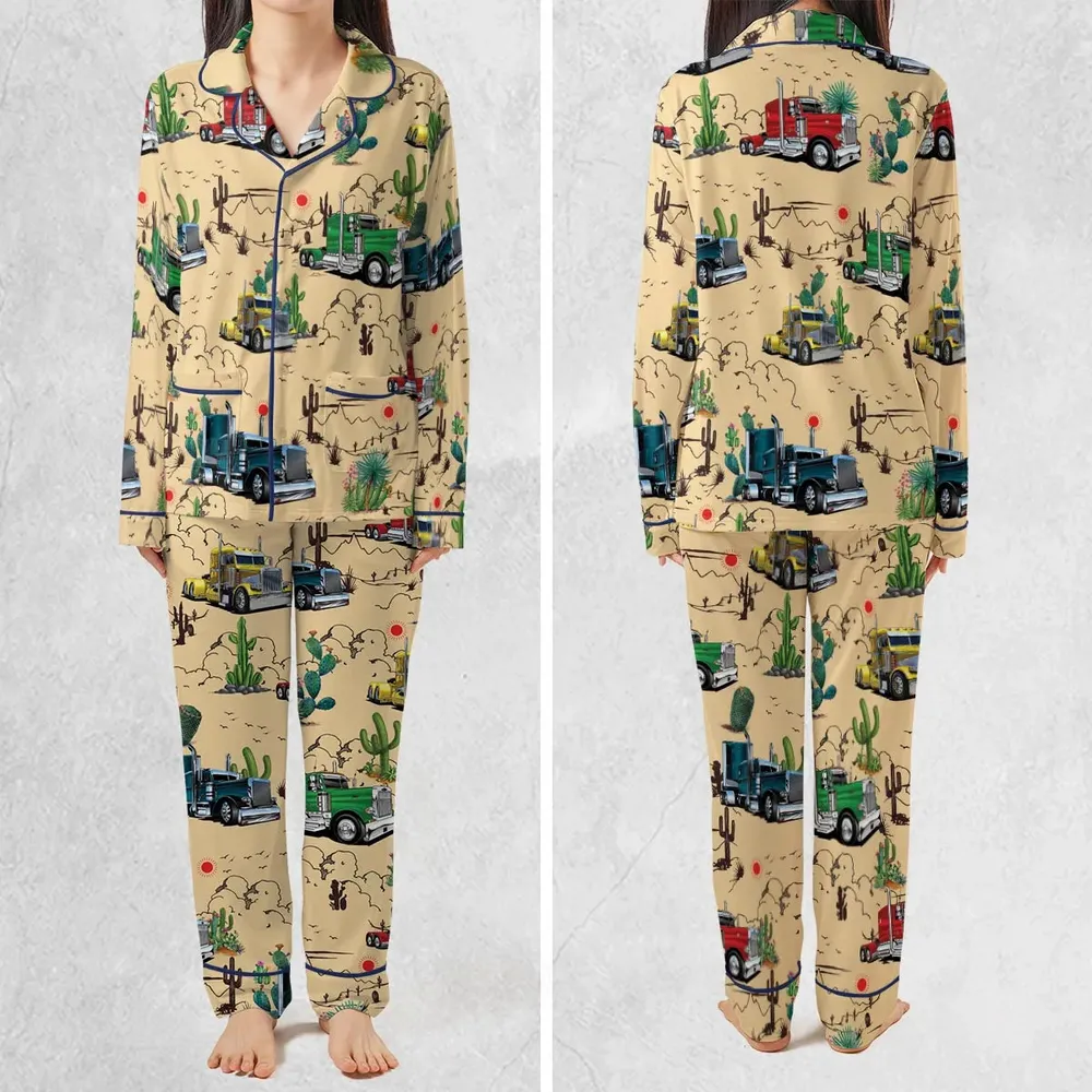 Peterbilt Semi Truck Pattern Pajamas Set - 2