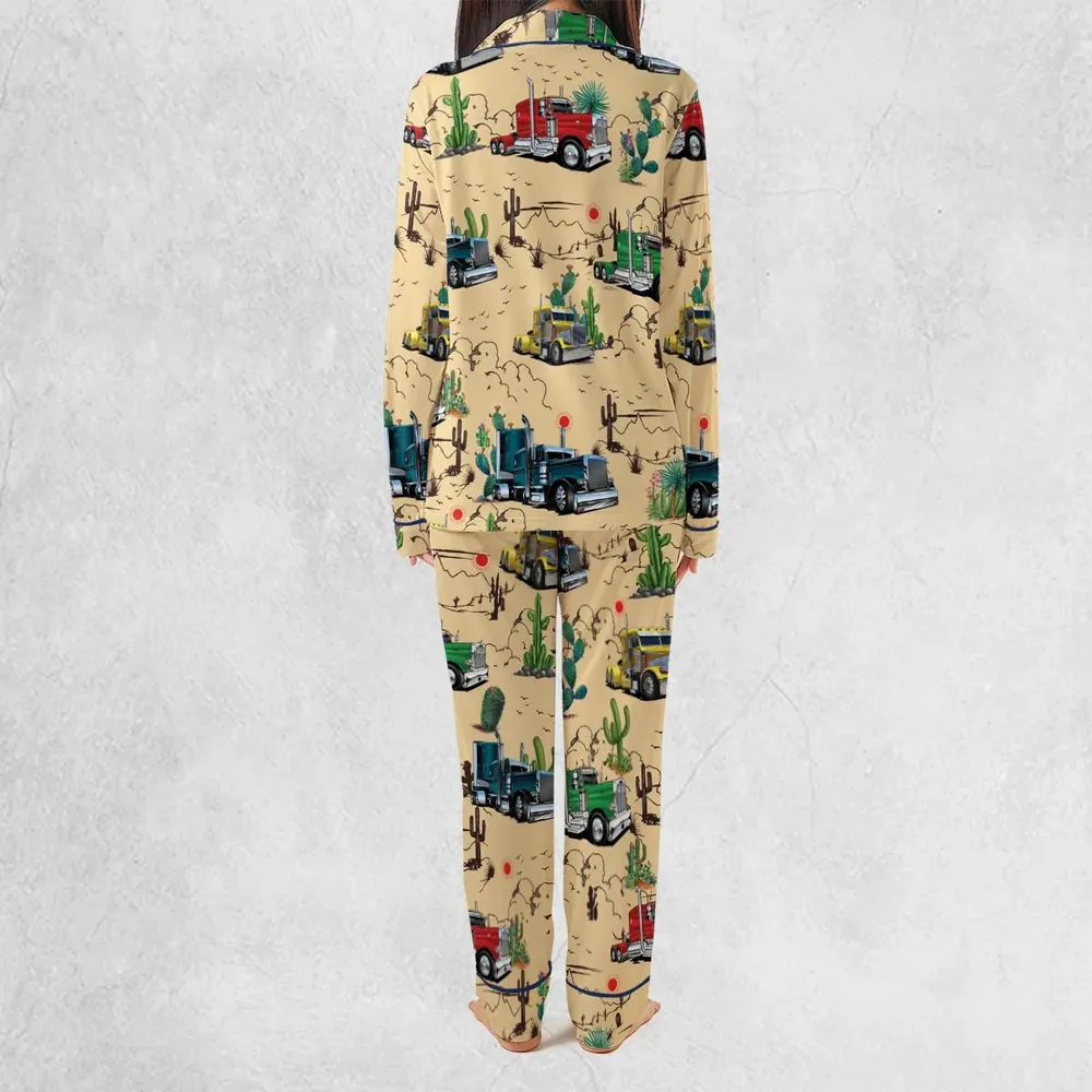 Peterbilt Semi Truck Pattern Pajamas Set - 4