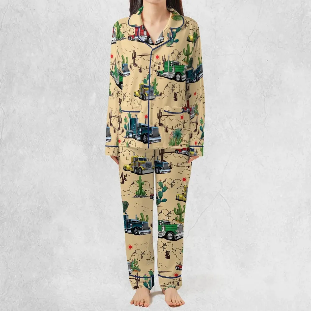 Peterbilt Semi Truck Pattern Pajamas Set - 3