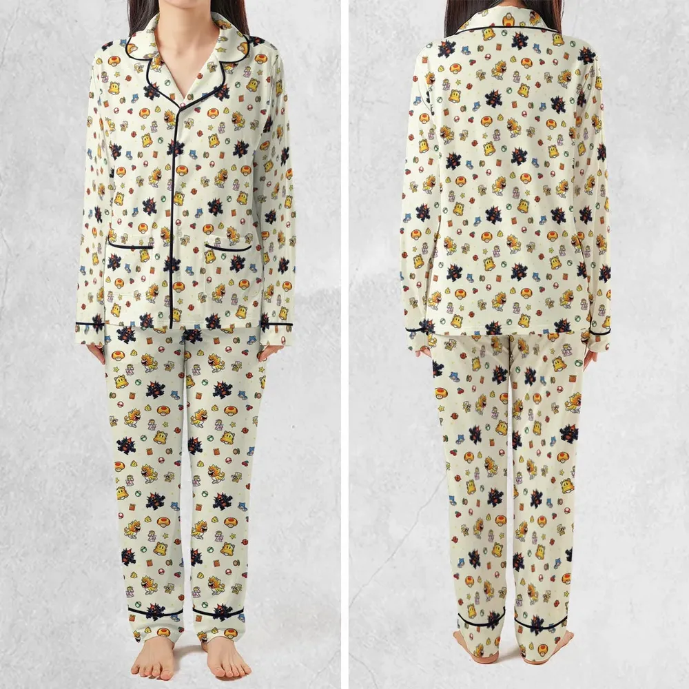 Super Mario Characters Pattern Pajamas Set - 2