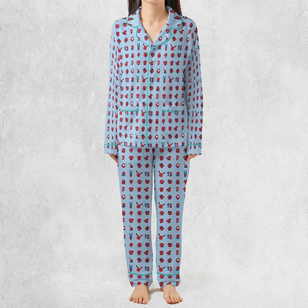 Funny Spider-Man Characters Pattern Pajamas Set - 3