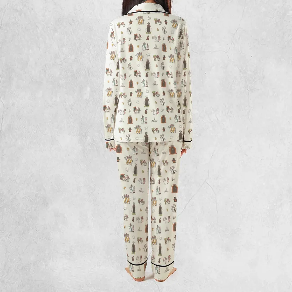 The Holy Grail Pattern Monty Python Button Down Pajamas Set - 4