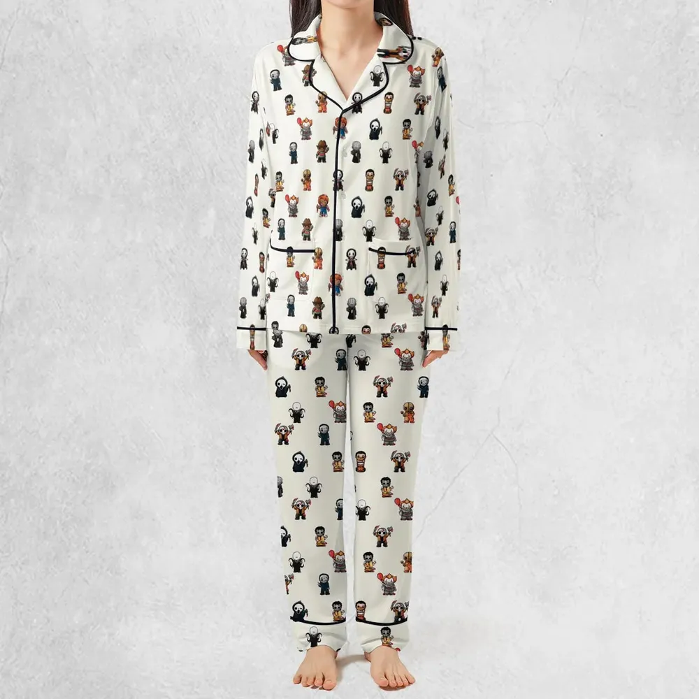 Horror Movies Characters Pattern Pajamas Set - 3