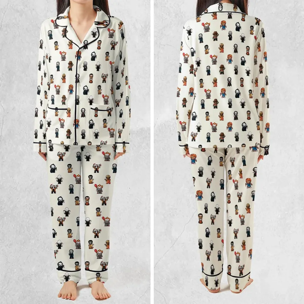 Horror Movies Characters Pattern Pajamas Set - 2