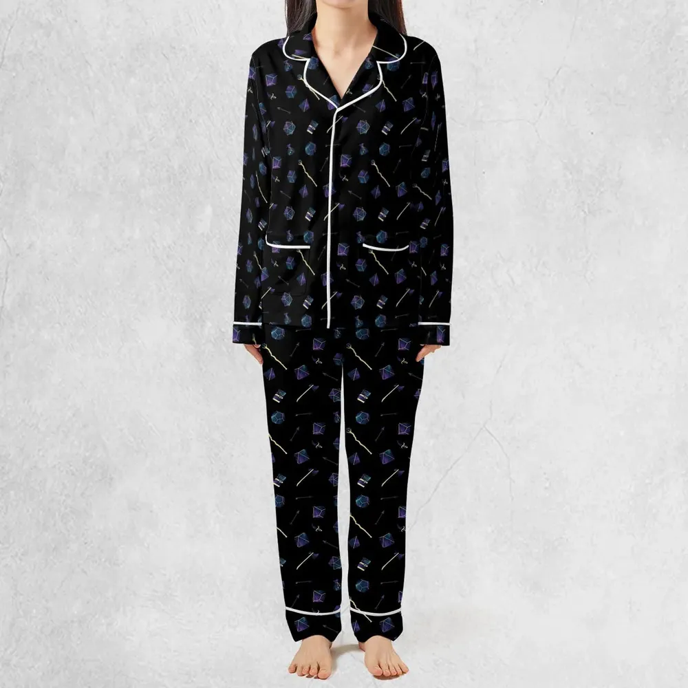 Galaxy In Dice DnD Pattern Pajamas Set - 3